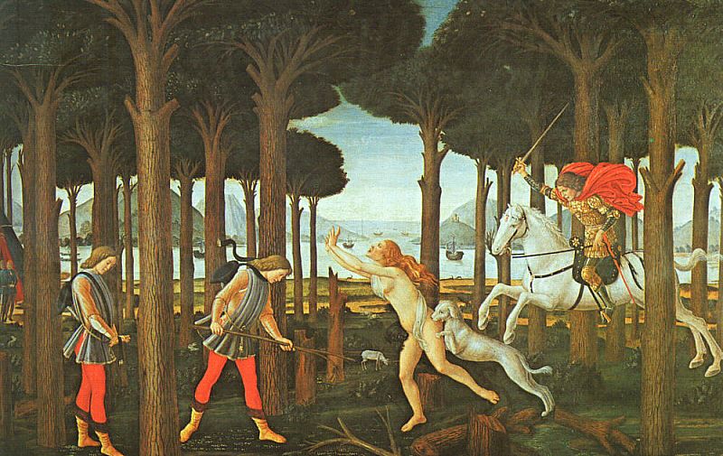 Story of Nastagio degli Onesti, Panel 1