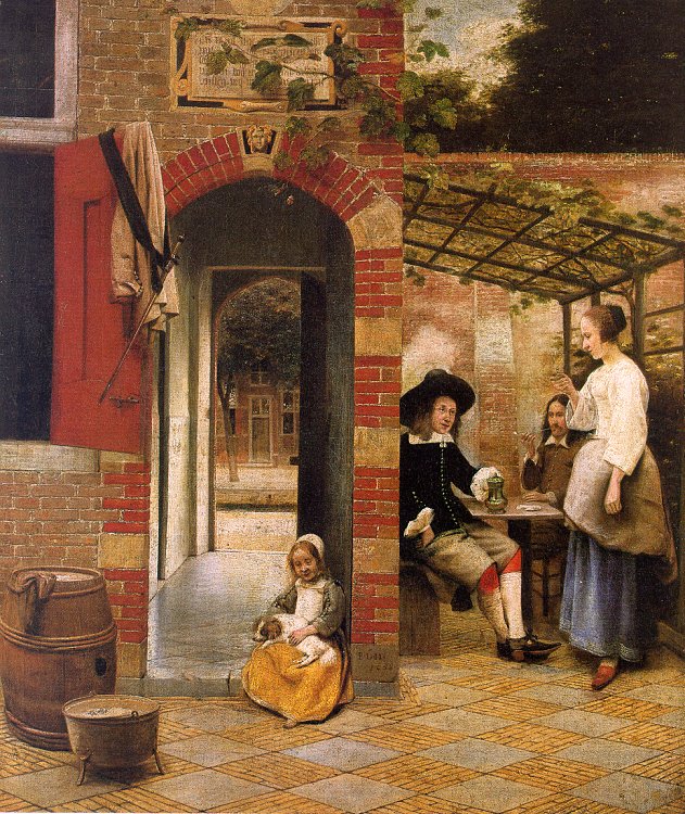 Courtyard with Arbor and Drinkers