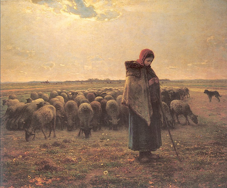 Shepherdess with her Flock
