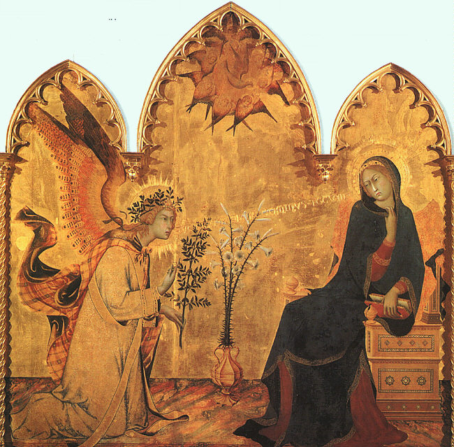 The Annunciation & the Two Saints (detail)