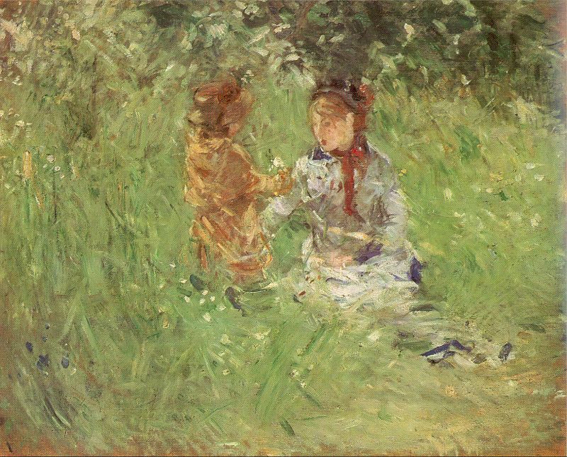 Woman and Child in the Garden at Bougival