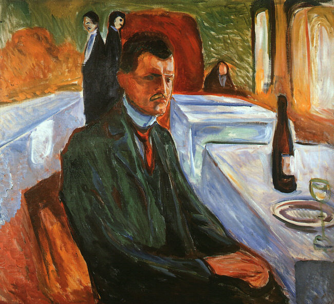 Munch: Self-Portrait with a Wine Bottle