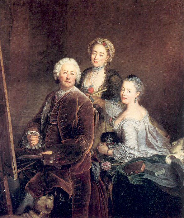 The Artist at Work with his Two Daughters