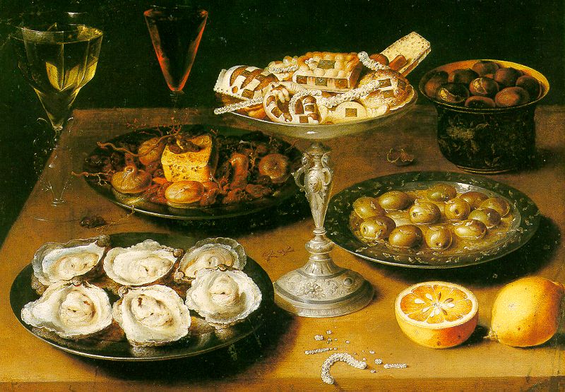 Still-Life with Oysters & Pastries