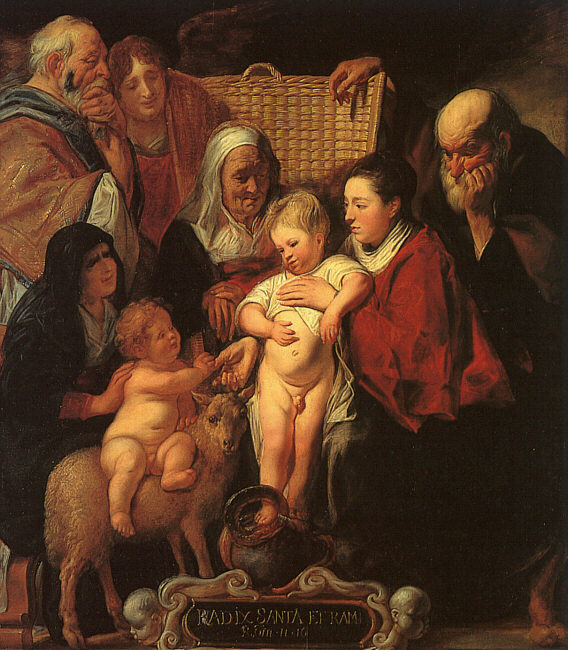 Jacob Jordaens: The Holy Family with St. Anne, the Young Baptist, and his Parents