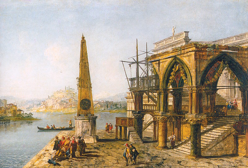 Capriccio with Gothic Building and Obelisk