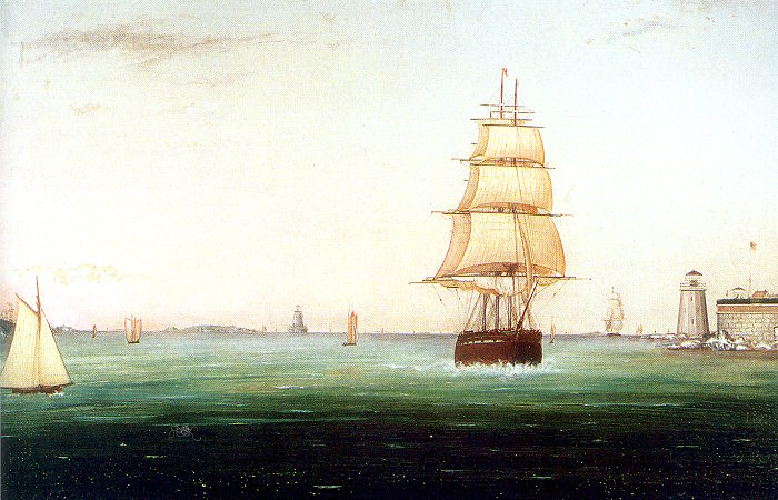 Entrance to Portsmouth Harbor in days of her Foreign Commerce