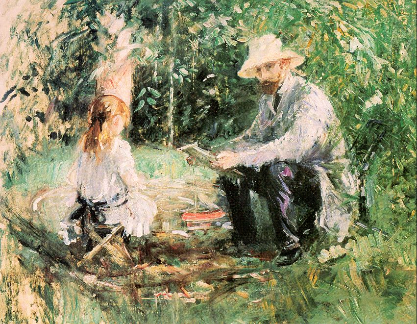 Eugène Manet and his Daughter Julie in the Garden