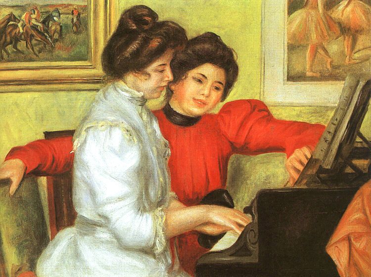 Yvonne & Christine Lerolle Playing the Piano