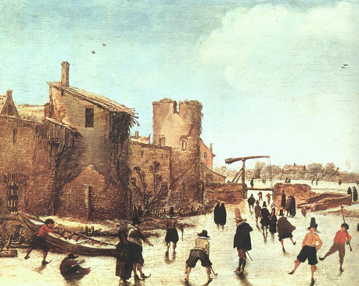Skaters on the Moat by the Walls