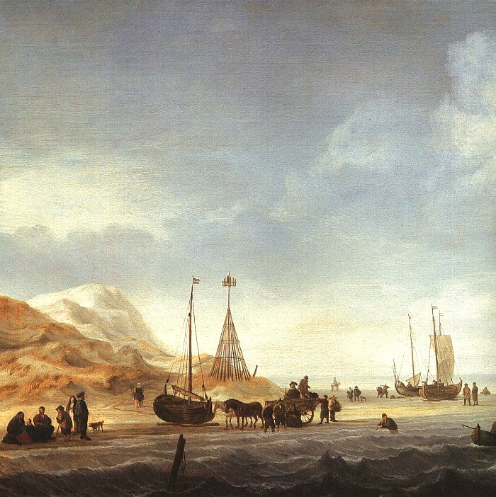 A Beach with Shipping Offshore (detail)