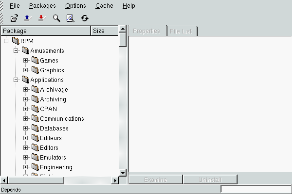 The tree structure of packages installed