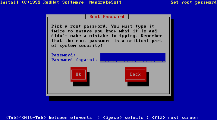 root password