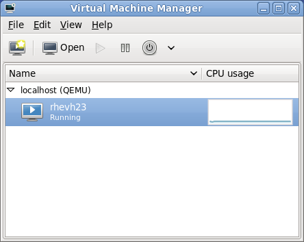 Virtual Machine Manager main window