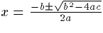 quadratic formula