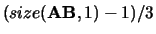 $(size({\bf AB},1)-1)/3$