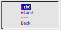 image of Network Setup choose wired interface